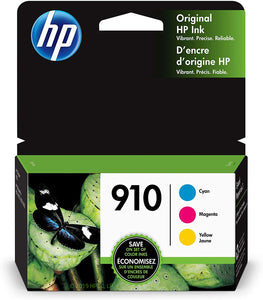 HP 910 Cyan, Magenta & Yellow Original Ink, 3 Cartridges (3YN97AN)