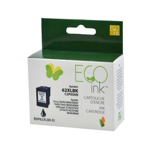 ECOink Remanufactured ink Replacement for HP 62XL Black C2P05AN