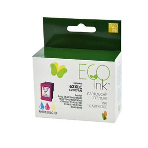 ECOink Remanufactured ink Replacement for HP 62XL Colour