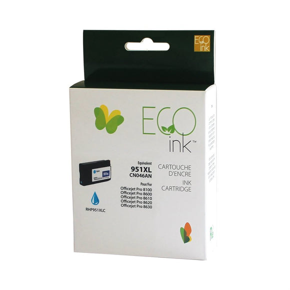 ECOink Remanufactured ink Replacement for HP 951XL Cyan