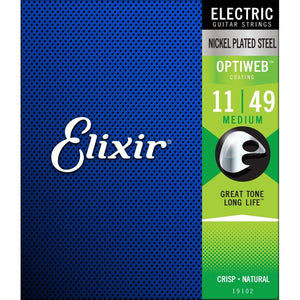 Elixir 19102 Optiweb Coated Electric Guitar Strings - Medium - 11-49 - Perth PC